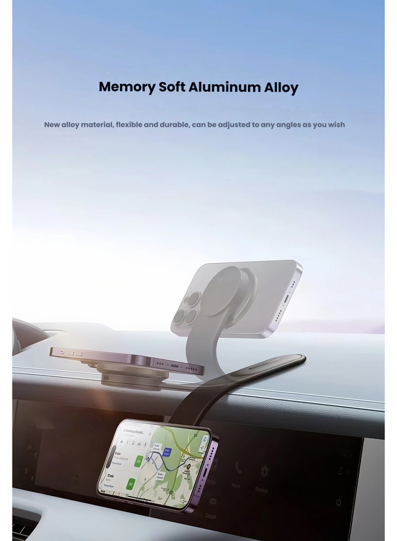 MagSafe Car Phone Mount Holder, Magnetic Mobile Phone Stand, Bendable Dashboard Windshield Ultra Stable Mobile Phone Holder, Compatible with MagSafe iphones Samsung Huawei Xiaomi Vivo - Image 2