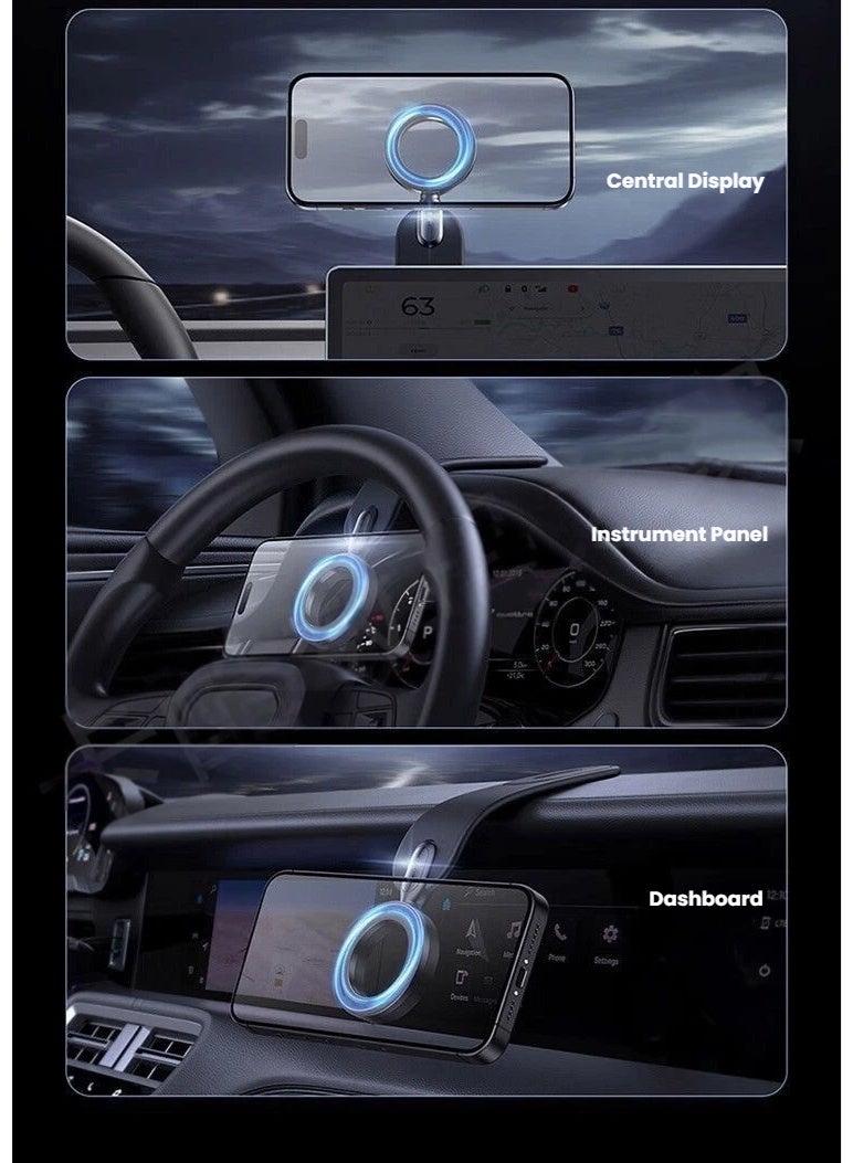 MagSafe Car Phone Mount Holder, Magnetic Mobile Phone Stand, Bendable Dashboard Windshield Ultra Stable Mobile Phone Holder, Compatible with MagSafe iphones Samsung Huawei Xiaomi Vivo - Image 4