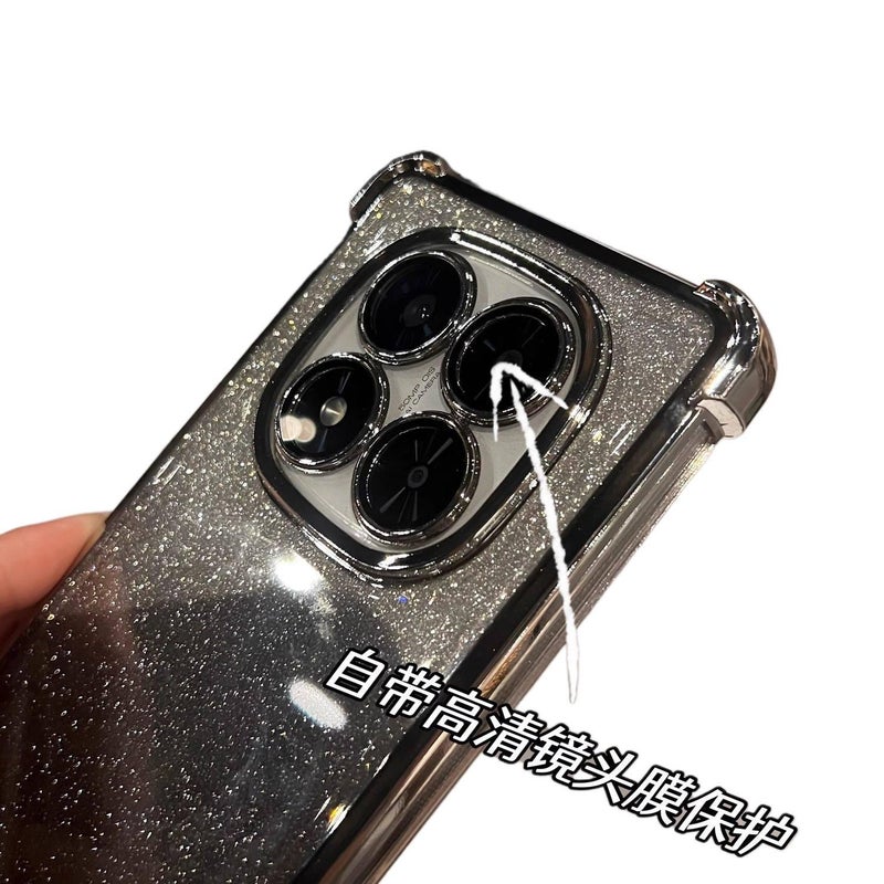 LS Protective Case for Redmi Note 13 with Drop Protection and Full Coverage plus Shockproof plus Glitter plus Lens Protector in Clear - Image 1