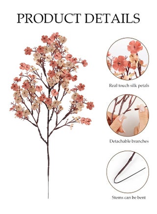 6 Pcs Artificial Flowers，Fake Gypsophila Flowers Bouquets，Artificial Babies Breath Flowers，Simulation Silk Flowers，Durable and Adjustable，for Hotel Home Office Kitchen Wedding DIY Farmhouse Décor - view 3