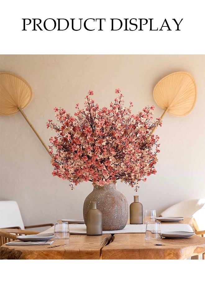 DUNISO 6 Pcs Artificial Flowers，Fake Gypsophila Flowers Bouquets，Artificial Babies Breath Flowers，Simulation Silk Flowers，Durable and Adjustable，for Hotel Home Office Kitchen Wedding DIY Farmhouse Décor  - Image 5
