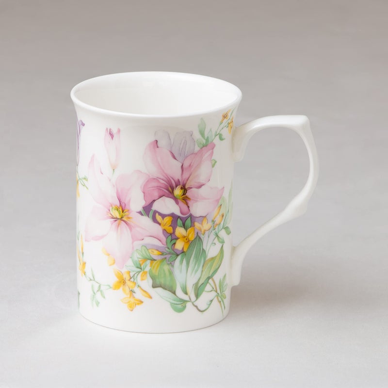 Grace Teaware Bone China Coffee Tea Mugs 9-Ounce, Assorted Set of 4 (Spring Floral) - Image 4
