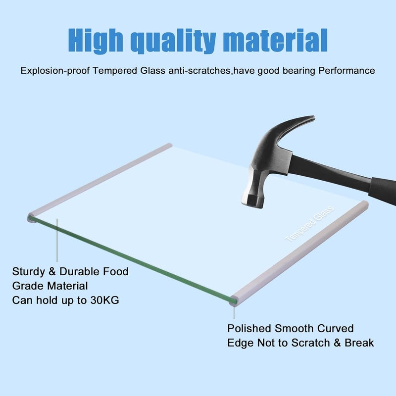 folosem W11188040 Freezer Glass Shelf Replacement for Whirlpool Maytag Refrigerator Glass Shelf -Replaces W11135529 AP6286990-17-5/16" Wide x 16-3/8" Deep - Image 5