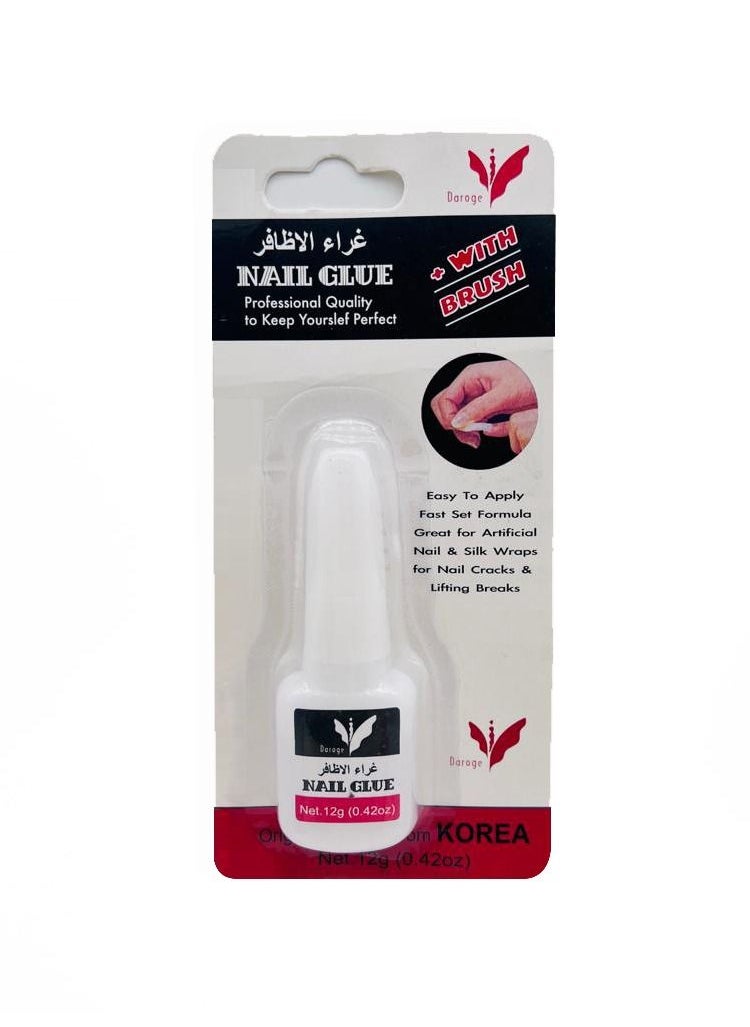 daroge Professional Quality Nail Glue With Applicator Brush  - Image 1