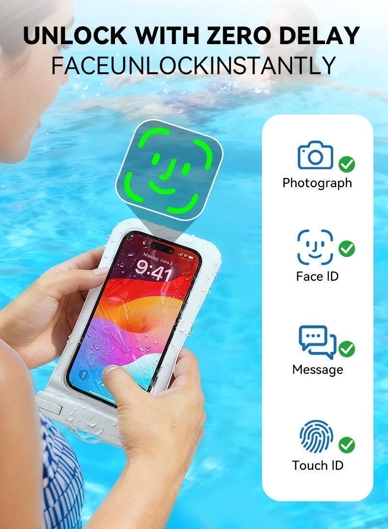 Neyecam Waterproof Phone Case, IPX8 Certified 30M Waterproof Phone Pouch Waterproof Cell Phone Case Fit for Big Phones up to 7.2'' Compatible with iPhone 12/13/14/17 Pro Max S22 S23 Ultra (2 Pack) - Image 4