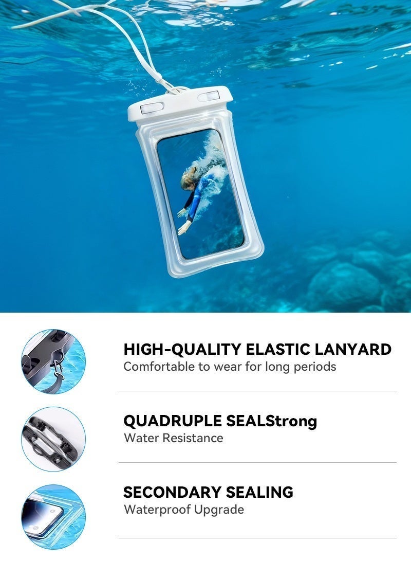 Neyecam Waterproof Phone Case, IPX8 Certified 30M Waterproof Phone Pouch Waterproof Cell Phone Case Fit for Big Phones up to 7.2'' Compatible with iPhone 12/13/14/17 Pro Max S22 S23 Ultra (2 Pack) - Image 5