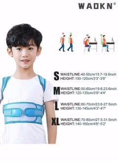 WAOKN Back Brace, Posture Corrector for Kids Teens, Relieve Back Pain Adjustable Upper Back race Spinal Support with Soft Shoulder Pads to Prevent Humpback, Recommended by Doctor (M, Blue)  - Image 4