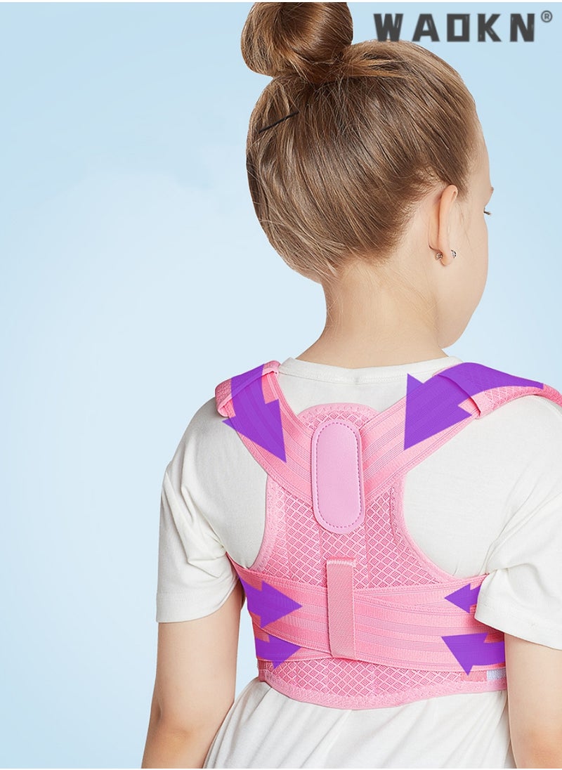 WAOKN - Back Brace, Posture Corrector for Kids Teens, Relieve Back Pain Adjustable Upper Back race Spinal Support with Soft Shoulder Pads to Prevent Humpback, Recommended by Doctor (M, Blue) - Image 1