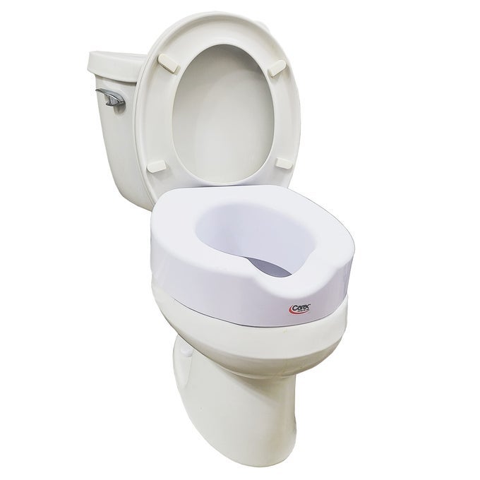 TOILET SEAT RISER WITH QUICKLOCK RAISED TOILET SEAT ADDS 4 INCHES OF HEIGHT TO TOILET TOILET SEAT LIFTER WITH 300 POUND WEIGHT CAPACITY SLIPRESISTANT