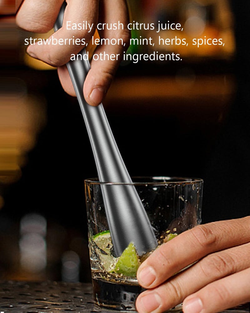 Cicike 10 Inches Stainless Steel Muddler and Mixing Spoon for Cocktails, Bar Tools and Accessories - Create Delicious Mojitos and Other Fruit Based Drinks - Image 3