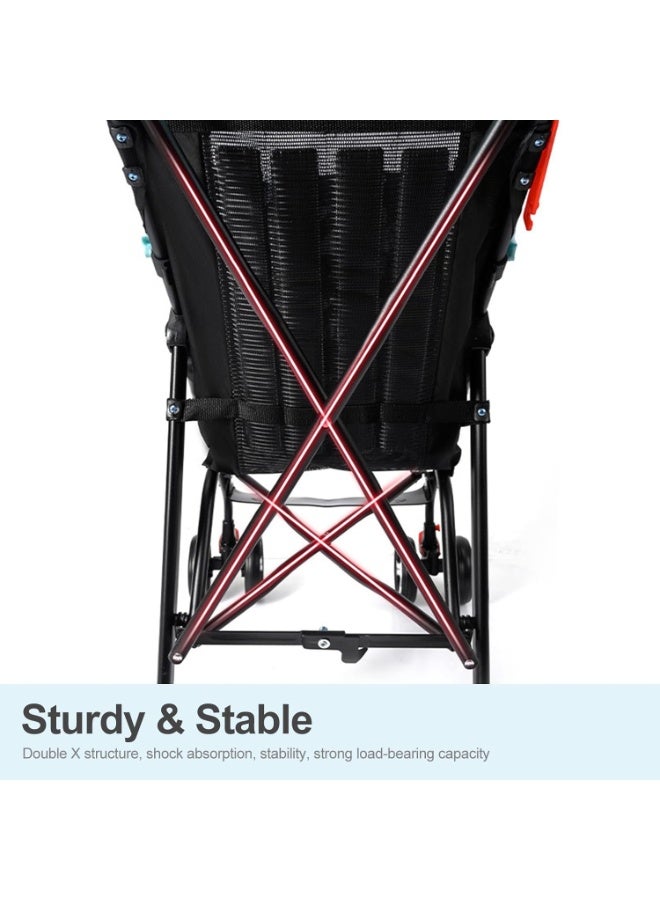 تابيت عربة أطفال خفيفة الوزن وقابلة للطي، وعجلات مقاومة للصدمات وقابلة للقفل - Image 3