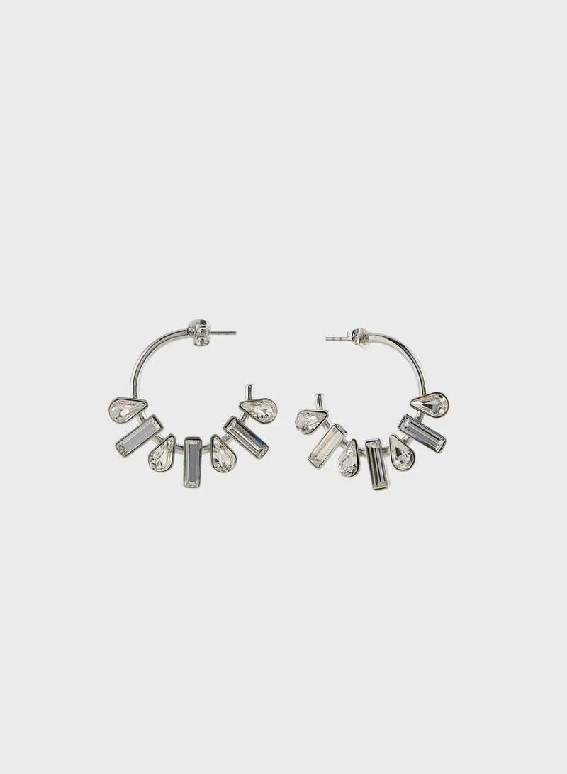 Ted Baker Crysela: Crystal Baguette Hoop  Earrings