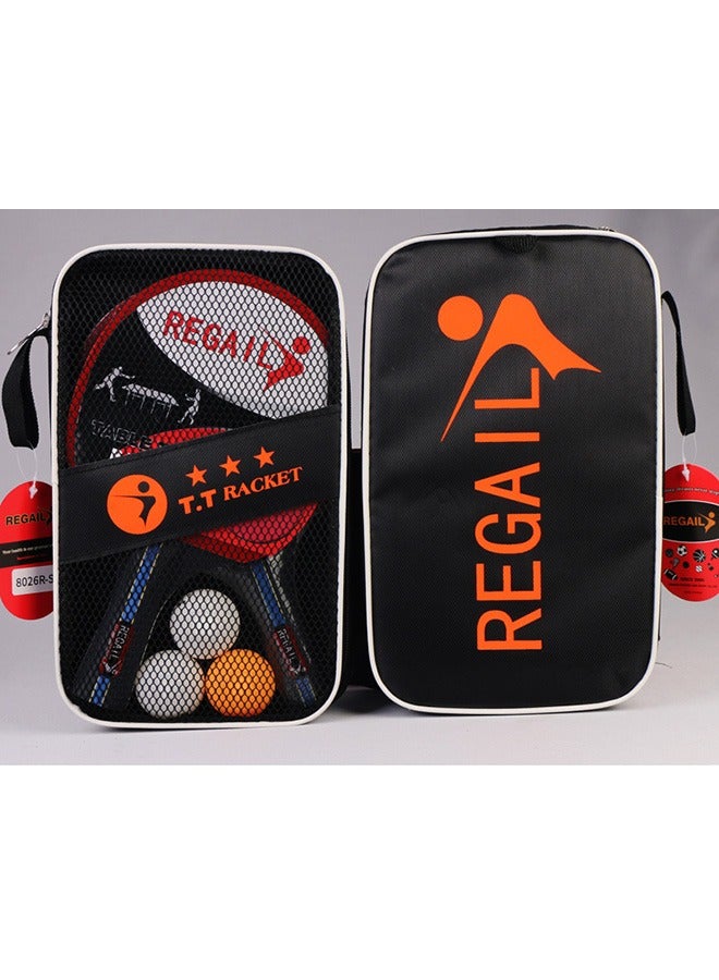 REGAIL 5-Piece Table Tennis Racket And Ball Set With Storage Pouch - Image 2