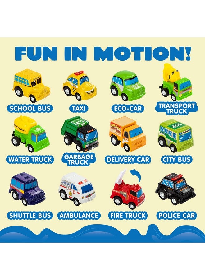 JOYIN Carpet Playmat w/ 12 Cars Pull-Back Vehicle Set for Kids Age 3+, Jumbo Play Room Rug, City Pretend Play Multiple Color - Image 3