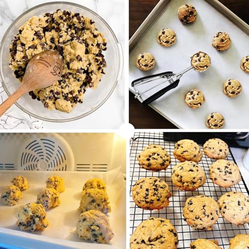 JUNADAEL J Cookie Scoop Set, Cookie Scoops for Baking Set of 3, Cookie Dough Scoop, 1 Tablespoon/ 2 Tablespoon/ 3 Tablespoon, Red/Black/Mint Handle, For Cookie Cupcake Muffin Ice Cream Truffles - Image 5