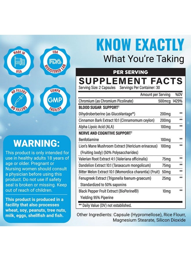 elemnt Super berberine 200mg Dihydroberbeine (GlucoVantage®) with 10:1 Ceylon Cinnamon, Alpha lipoic, Benfotiamine,10:1 Lions Mane Mushroom, Fenugreek, Chromium, Bitter Melon and others for your health. - Image 3