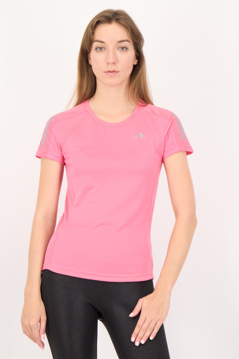 Adidas تي شيرت تدريب للنساء من ماركة لياقة بدنية، وردي - Image 1