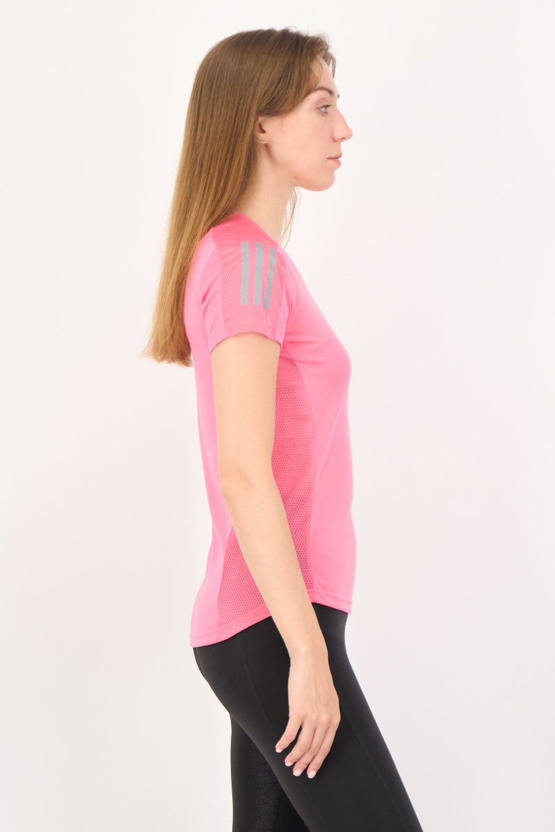 Adidas تي شيرت تدريب للنساء من ماركة لياقة بدنية، وردي - Image 2