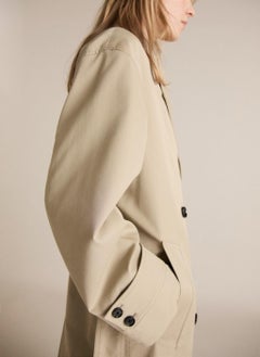 MANGO Long Oversized Double-Breasted Trench Coat  - Image 3