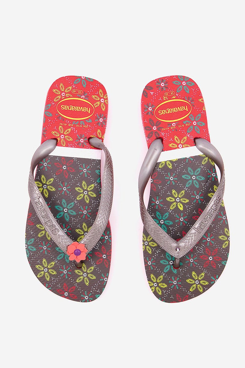 havaianas Women Style 2 Floral Print Slip On Slippers, Red  - Image 4