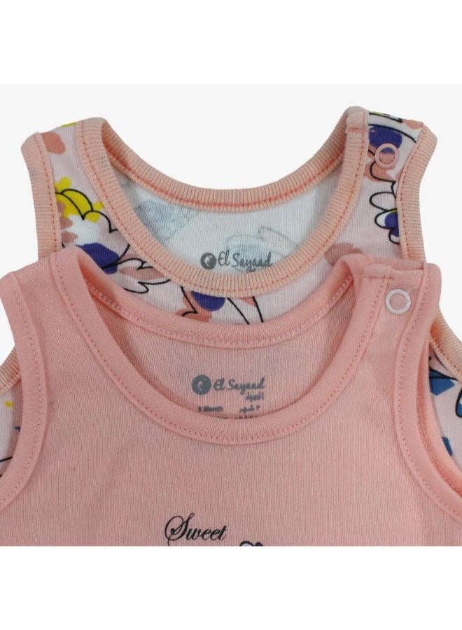 Pack of 2 - Baby Girls Cotton Bodysuits with Butterfly Print - Image 3