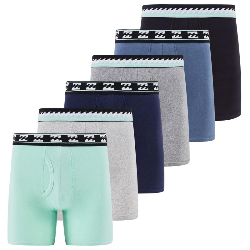 Billabong Mens Underwear 6 Pack Boxer Briefs for Men - Cotton Stretch, Tagless, Breathable - Image 1