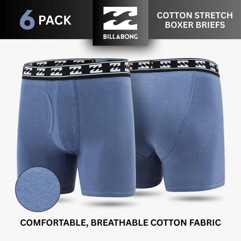 Billabong Mens Underwear 6 Pack Boxer Briefs for Men - Cotton Stretch, Tagless, Breathable - Image 4