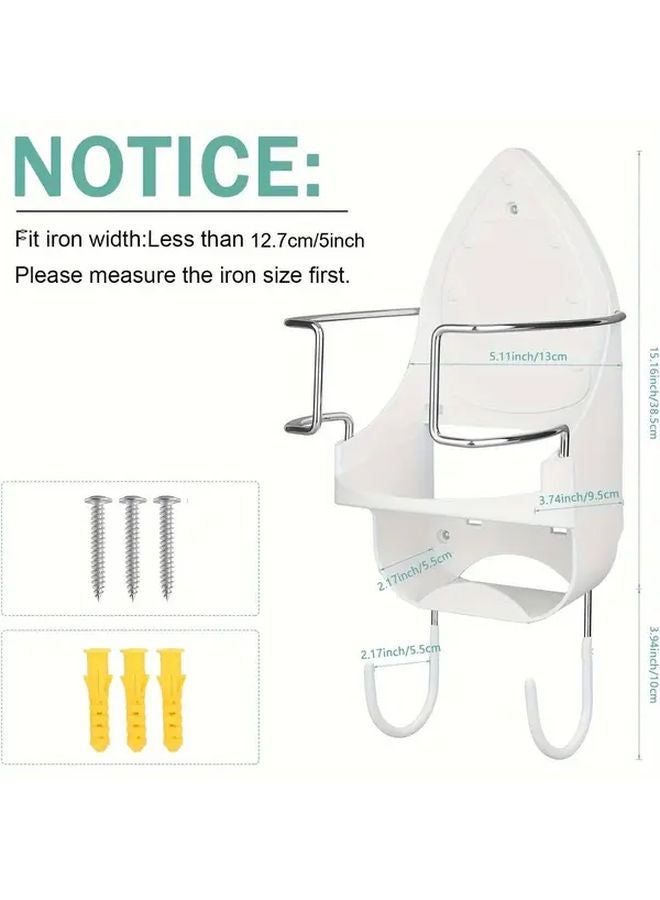 White Over The Door Wall Mounted Hanger For Ironing Boards Laundry Room Organization Utility Hooks - Image 5