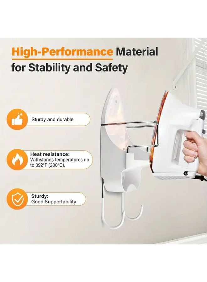 White Over The Door Wall Mounted Hanger For Ironing Boards Laundry Room Organization Utility Hooks - Image 3