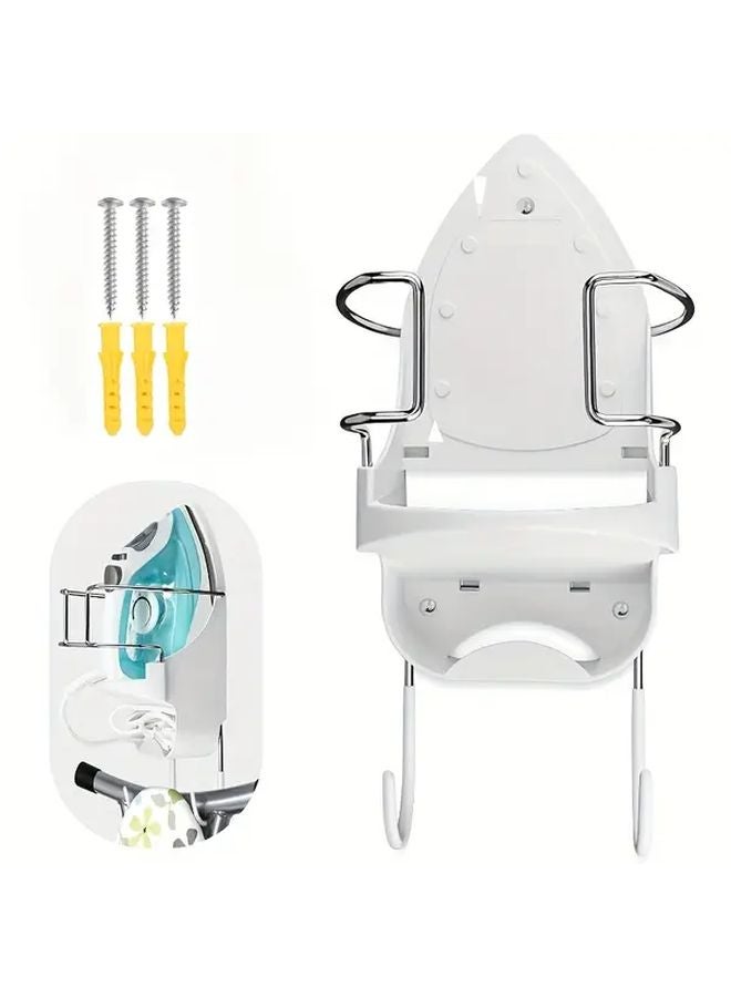 White Over The Door Wall Mounted Hanger For Ironing Boards Laundry Room Organization Utility Hooks - Image 2