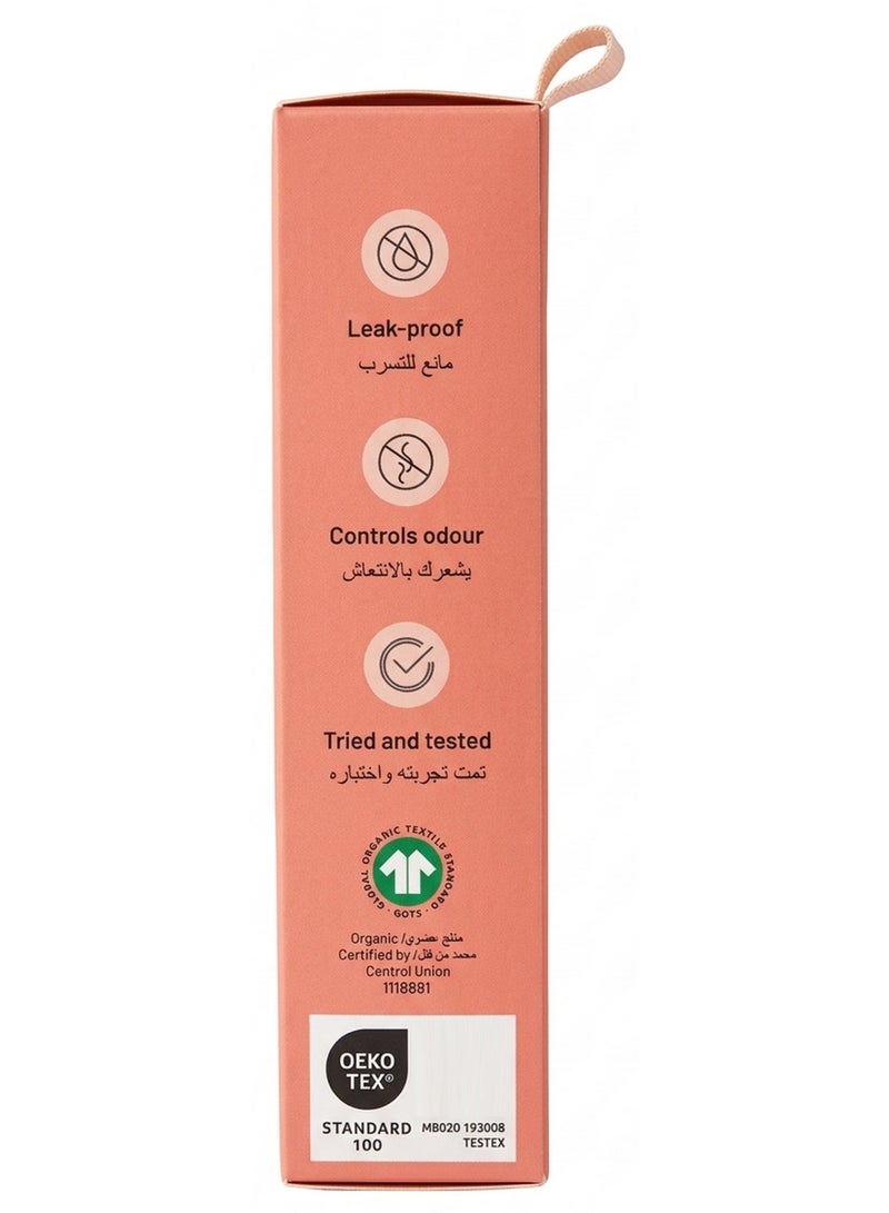 Modibodi Basic Mid Rise Brief Moderate Heavy Reusable Period & Leak Proof Underwear Made With Organic Cotton 16 XL Black - Image 2