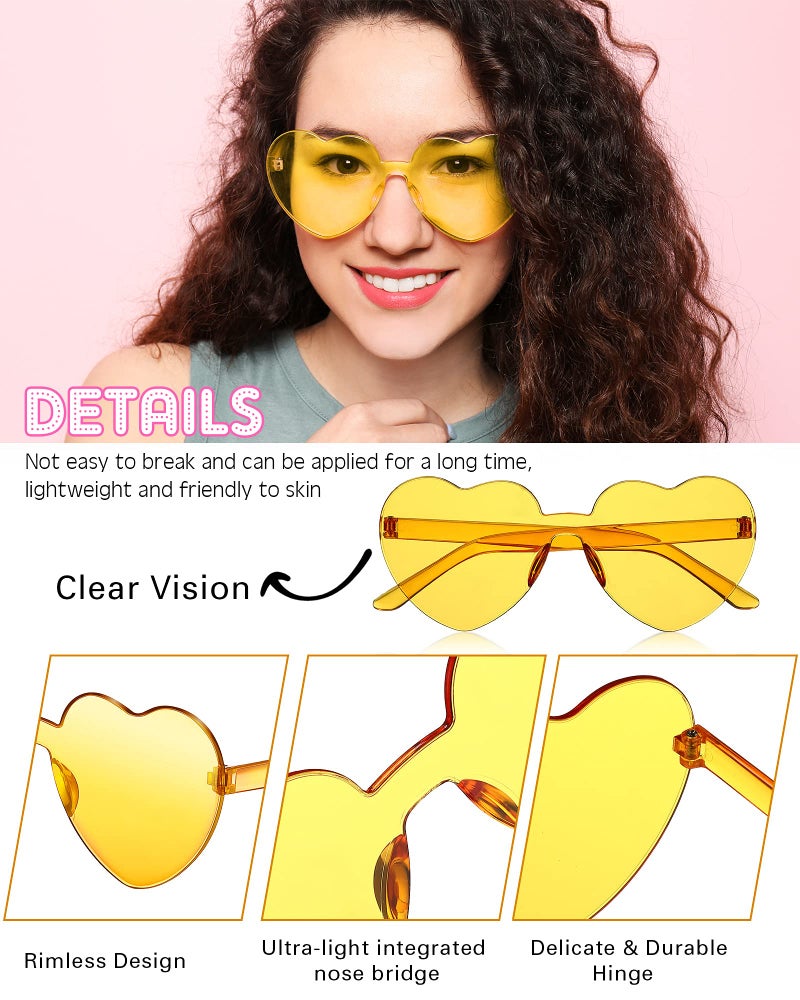 Colzzy 16 Pair Heart Shaped Sunglasses Bulk Witch Birthday Party Sunglasses Candy Color Eyewear for Party Women(Fresh Colors) - Image 3