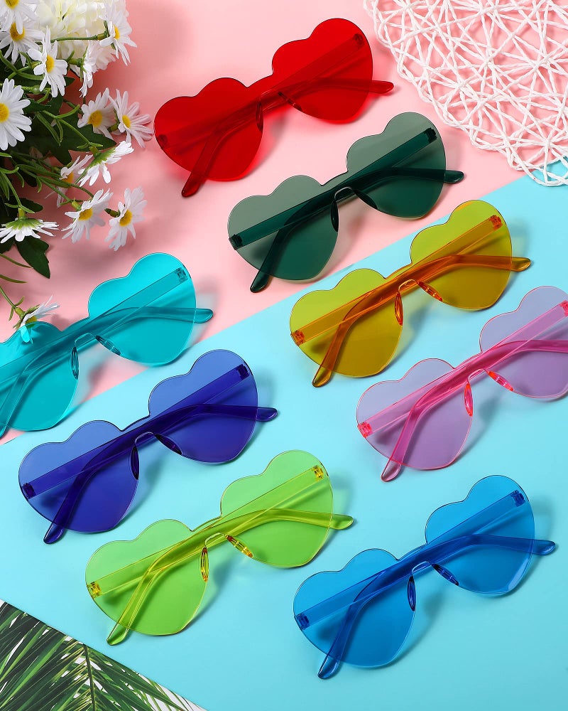 Colzzy 16 Pair Heart Shaped Sunglasses Bulk Witch Birthday Party Sunglasses Candy Color Eyewear for Party Women(Fresh Colors) - Image 5