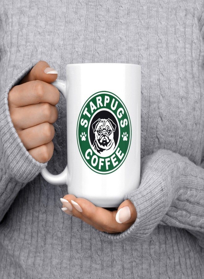 آرتيزان آول كوب Artisan Owl Starpugs كبير الحجم 15 أونصة، كوب شاي وقهوة مزدوج الجوانب - هدية رائعة لمحبي كلاب البج، آمن للاستخدام في الميكروويف وغسالة الصحون - Image 5