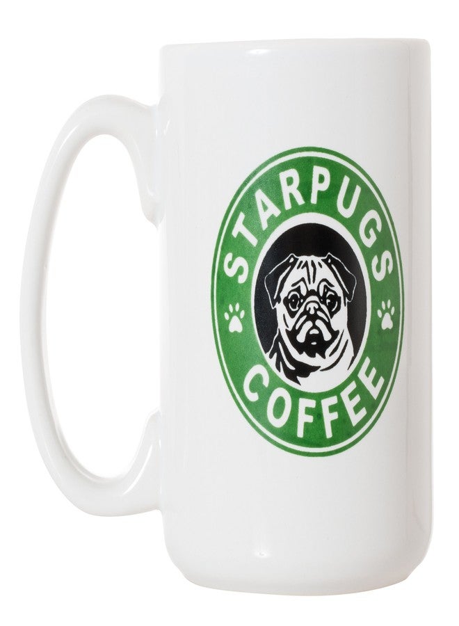 آرتيزان آول كوب Artisan Owl Starpugs كبير الحجم 15 أونصة، كوب شاي وقهوة مزدوج الجوانب - هدية رائعة لمحبي كلاب البج، آمن للاستخدام في الميكروويف وغسالة الصحون - Image 1