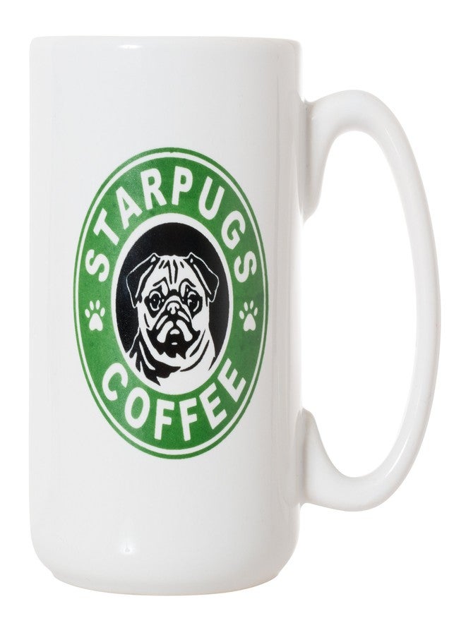 آرتيزان آول كوب Artisan Owl Starpugs كبير الحجم 15 أونصة، كوب شاي وقهوة مزدوج الجوانب - هدية رائعة لمحبي كلاب البج، آمن للاستخدام في الميكروويف وغسالة الصحون - Image 2