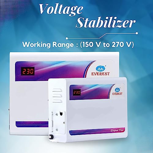 Everest EWD 500 -N Double Booster Elegant Digi Voltage Stabilizer Used Up to 2 Ton AC Input (150 V to 270 V),(White) - Image 5