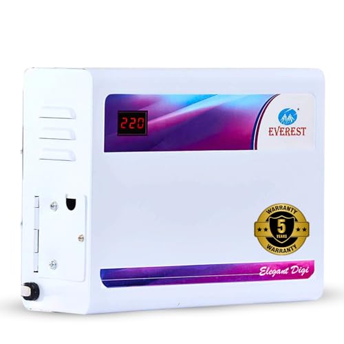 Everest EWD 500 -N Double Booster Elegant Digi Voltage Stabilizer Used Up to 2 Ton AC Input (150 V to 270 V),(White) - Image 1