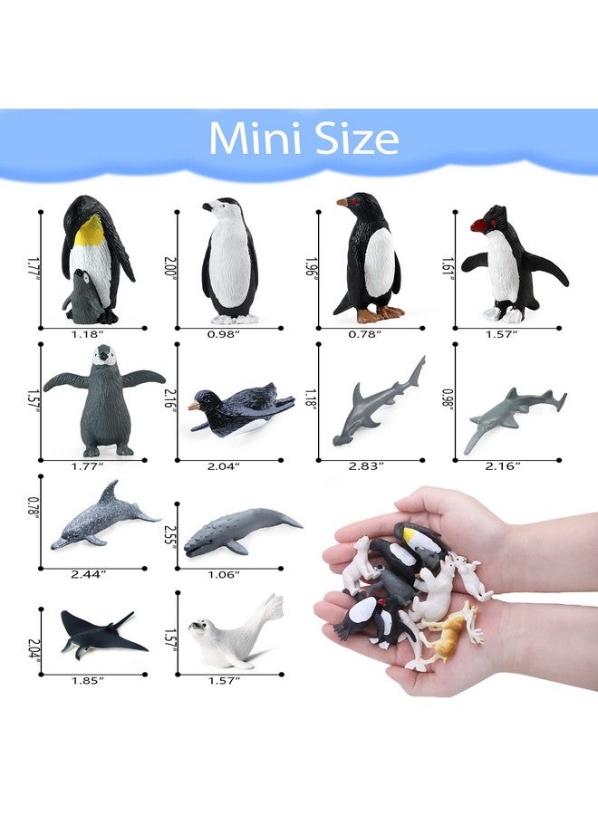Sienon 26Pack Polar Animal Figures,Mini Plastic Arctic Antarctic Sea Animal Figurines Penguin Polar Bear Walrus Snowy Owl Wolf For Kids Toddlers Birthday Cake Topper Gift Easter Egg Filler - Image 2