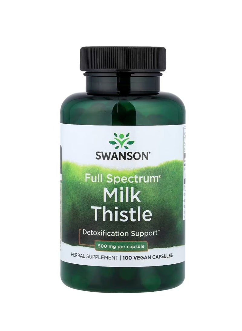 SWANSON Full Spectrum Milk Thistle 500 mg 100 Vegan Capsules - Image 1