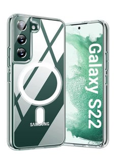 Ten tech Magnetic Clear Case Designed Samsung Galaxy S22 – Compatible with MagSafe Charger, Support Magnetic Car Mount Wireless Charging, Soft Press Buttons Scratch Resistant – ten tech