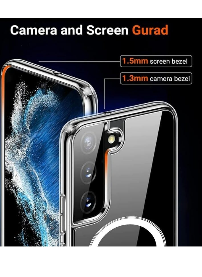 ten.tech - Ten tech Magnetic Clear Case Designed Samsung Galaxy S22 – Compatible with MagSafe Charger, Support Magnetic Car Mount Wireless Charging, Soft Press Buttons Scratch Resistant – ten tech - Image 1