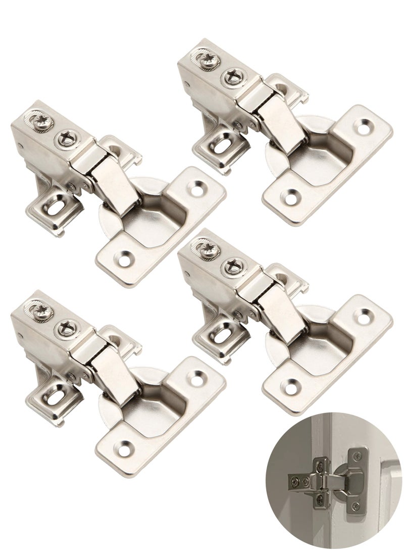 4-Piece Hydraulic Buffer Cabinet Door Hinge Silver - Image 1