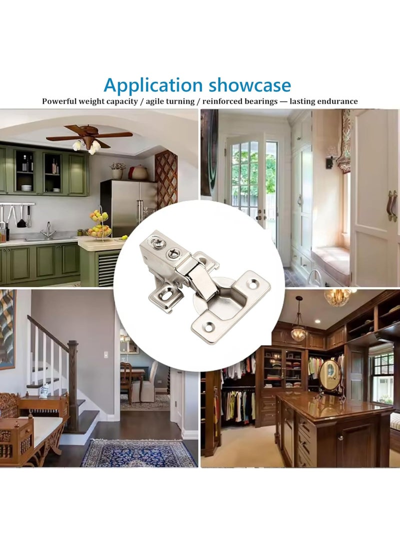 4-Piece Hydraulic Buffer Cabinet Door Hinge Silver - Image 4