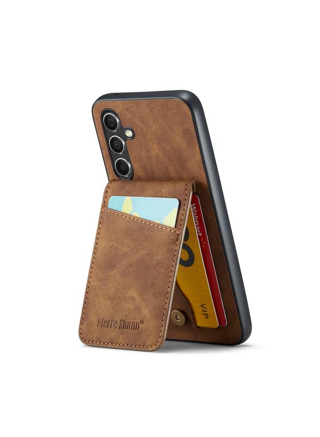 Case For Samsung Galaxy A54 5G Fierre Shann Crazy Horse Card Holder Back Cover PU Phone Case  - Image 2