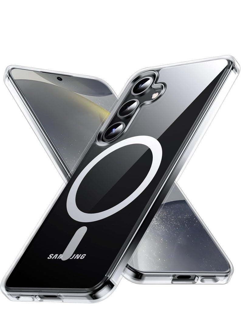 Raxoom [مغناطيس N52 المحدث] متوافق مع غلاف سامسونج جالاكسي S24 يدعم الشحن اللاسلكي، مضاد للاصفرار، غلاف جالاكسي S24 رفيع مغناطيسي - Image 1