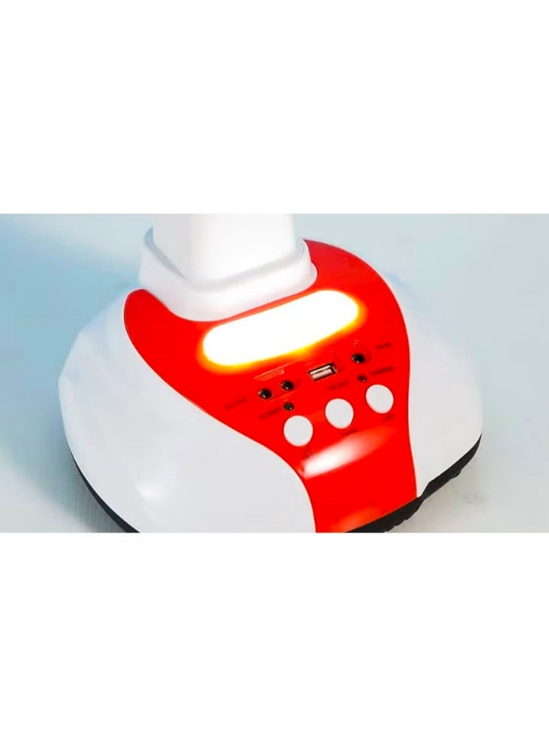 Easy Power Fan, 5 solar-powered blades, with a solar panel, and 2 LED lights, equipped with a giant internal battery and a USB port for charging the phone and various devices - Image 3