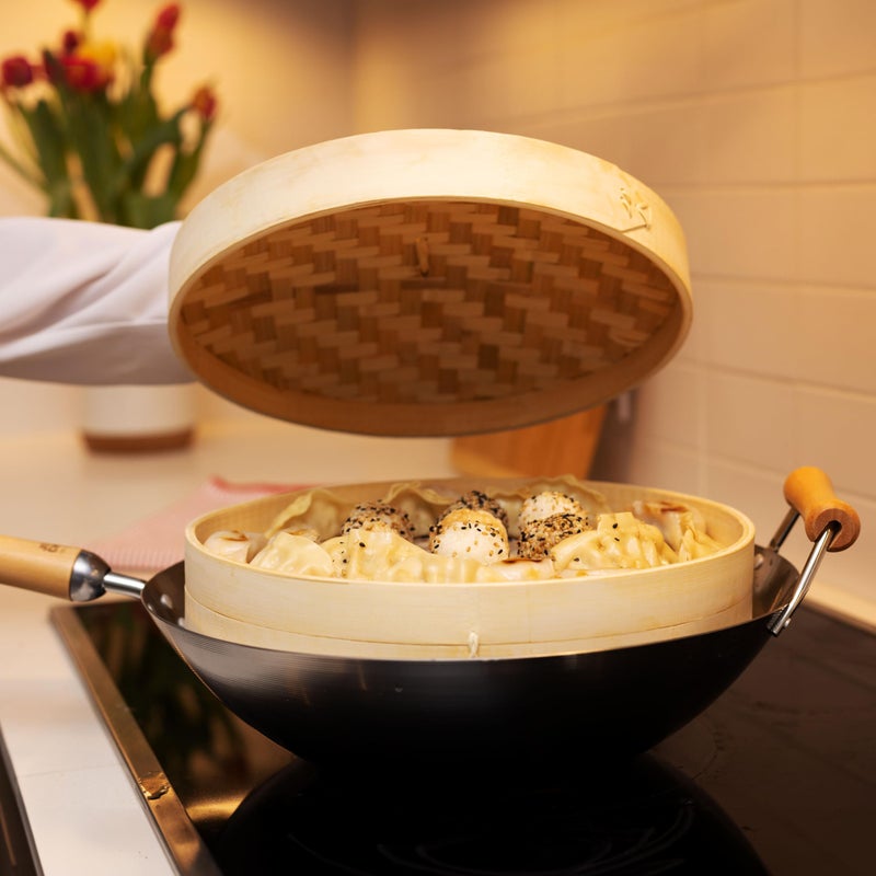 Joyce Chen 2-Tier Bamboo Steamer Baskets, 10-Inch - Image 5