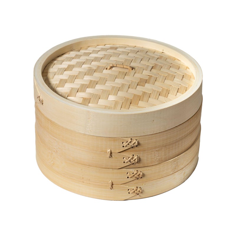 Joyce Chen 2-Tier Bamboo Steamer Baskets, 10-Inch - Image 1
