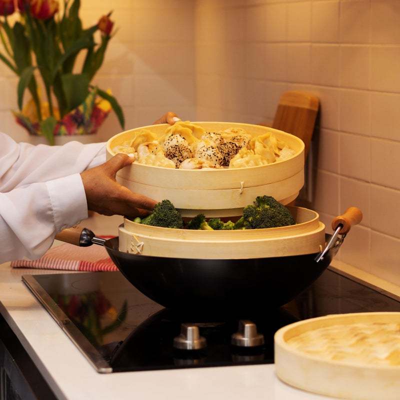 Joyce Chen 2-Tier Bamboo Steamer Baskets, 10-Inch - Image 4